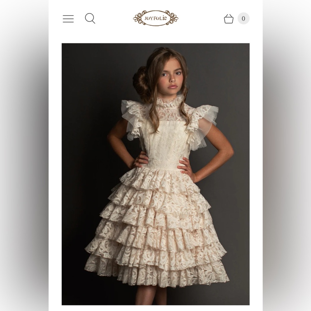 JOYFOLIE ANOUK PETTICOAT DRESS IN VINTAGE IVORY size 7 EUC